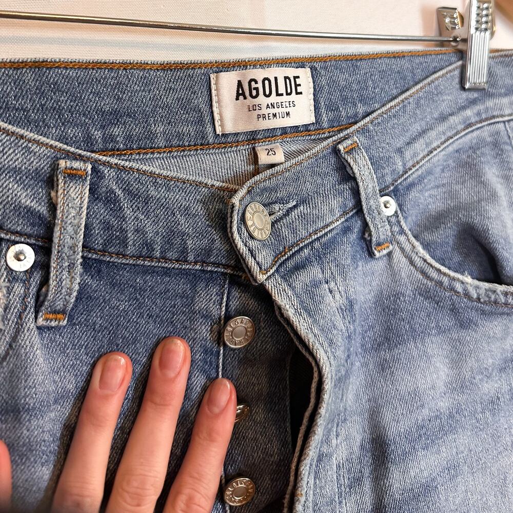 AGOLDE Nico High Waist Skinny Straight Jean Light Wash Sz. 25 - Picture 4 of 5